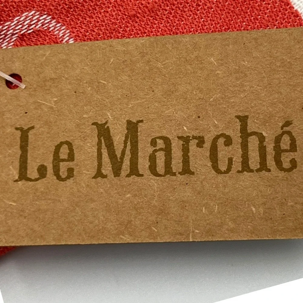 Le Marche Tea Towel Unisex OS Red Brand New Give Thanks Striped Cotton Fall